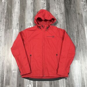 Size M - Free Country Men's Softshell Fleece Lined Hooded Jacket "Red"